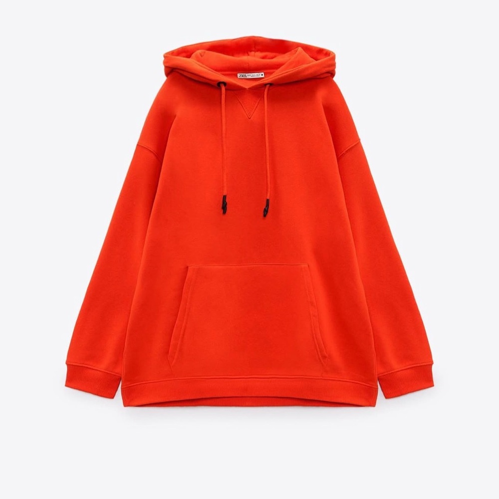 Zara Bold Orange Oversized Hoodie